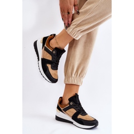 PG1 Baskets compensées classiques beiges et noires Collie le noir 3