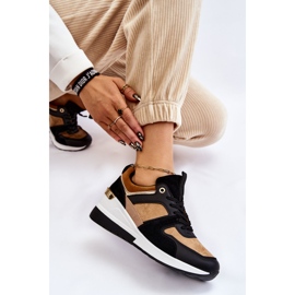 PG1 Baskets compensées classiques beiges et noires Collie le noir 6