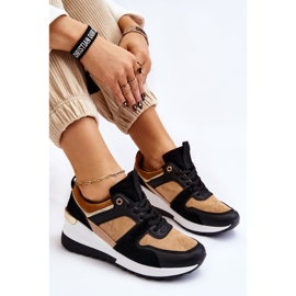 PG1 Baskets compensées classiques beiges et noires Collie le noir 7