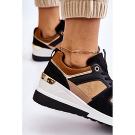 PG1 Baskets compensées classiques beiges et noires Collie le noir 5