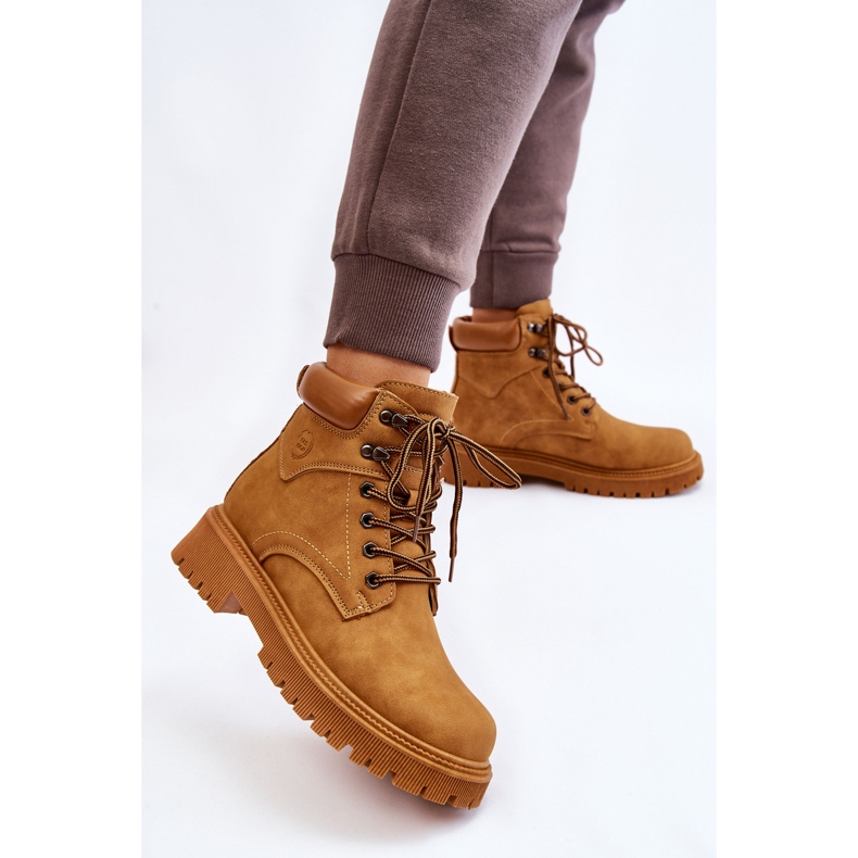 Bottes isolées à lacets camel pour femmes brun 2