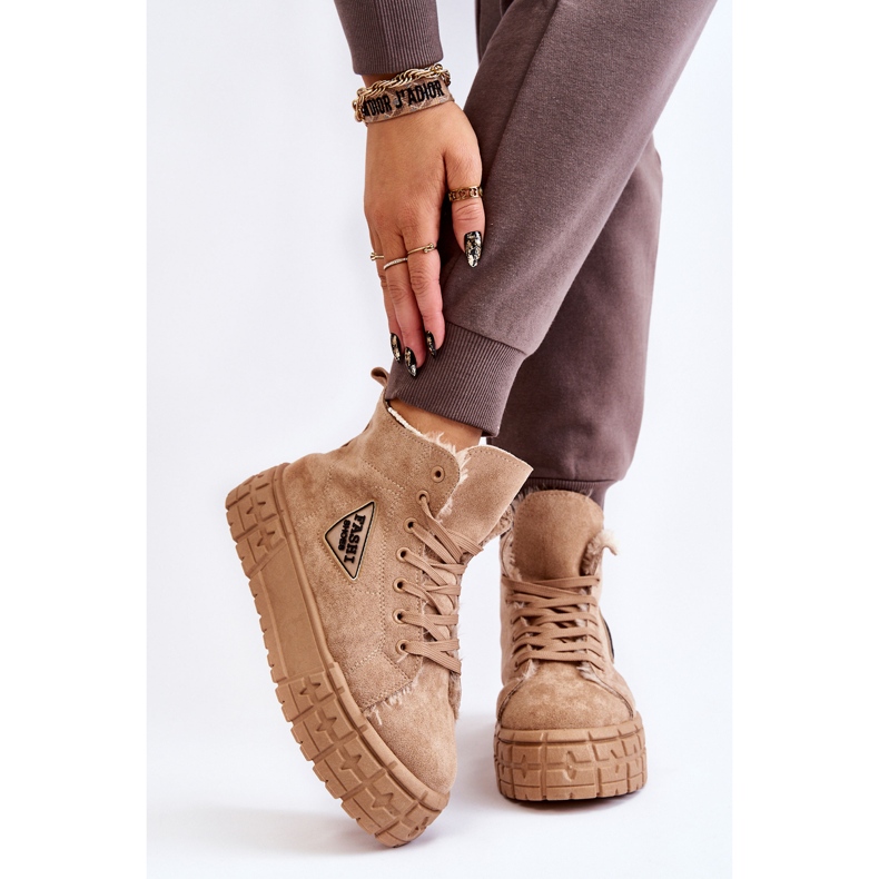 PM1 Baskets Suede Hautes Isolées Beige Evren 1