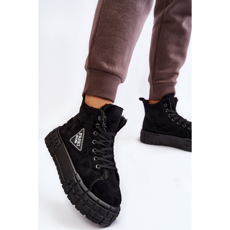 PM1 Baskets Suede Hautes Isolées Noir Evren 2