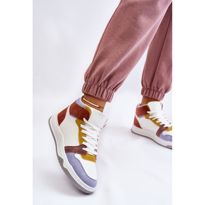 BM Chaussures de sport hautes pour femmes Baskets Multicolore Rumor blanc violet 2