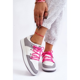 Baskets Classiques Double Lacets Femme Blanc-Gris Jella blanche 1
