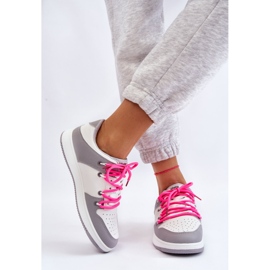 Baskets Classiques Double Lacets Femme Blanc-Gris Jella blanche 2