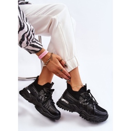 BM Chaussures de Sport Sock Slip-On Femme Noir Berna 1