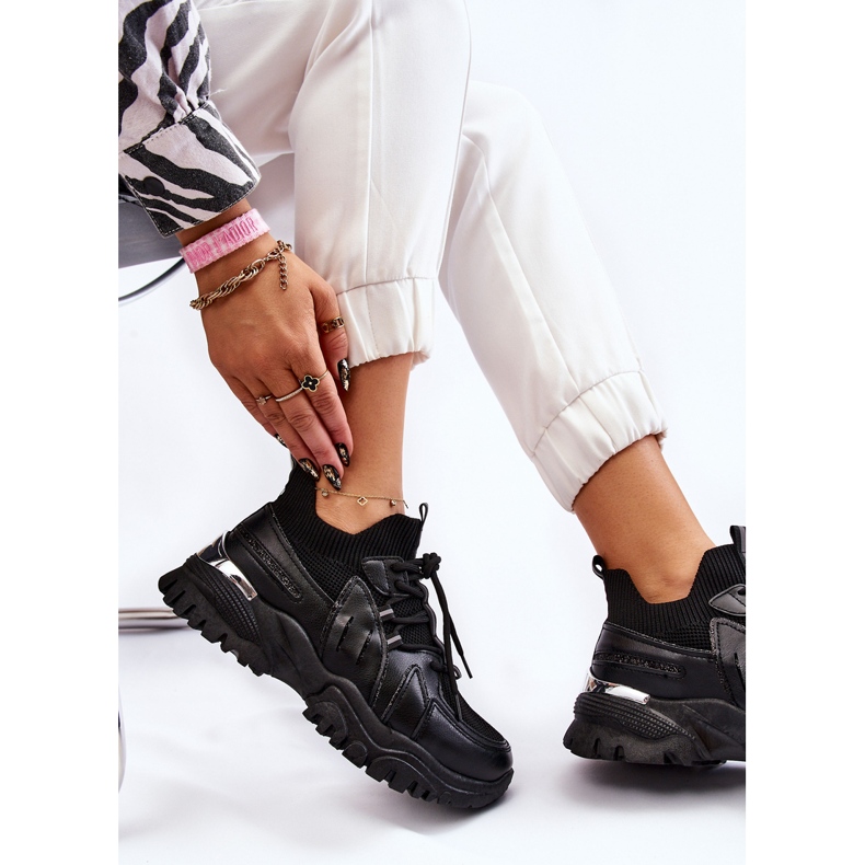 BM Chaussures de Sport Sock Slip-On Femme Noir Berna le noir 2