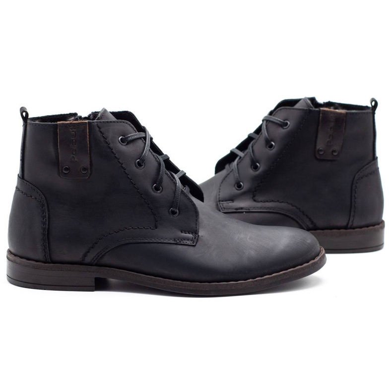 Polbut Bottes d'hiver pour hommes noires c20 3