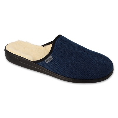 Befado chaussons homme isolés en fourrure de mouton pu 000M325, bleu marine 1
