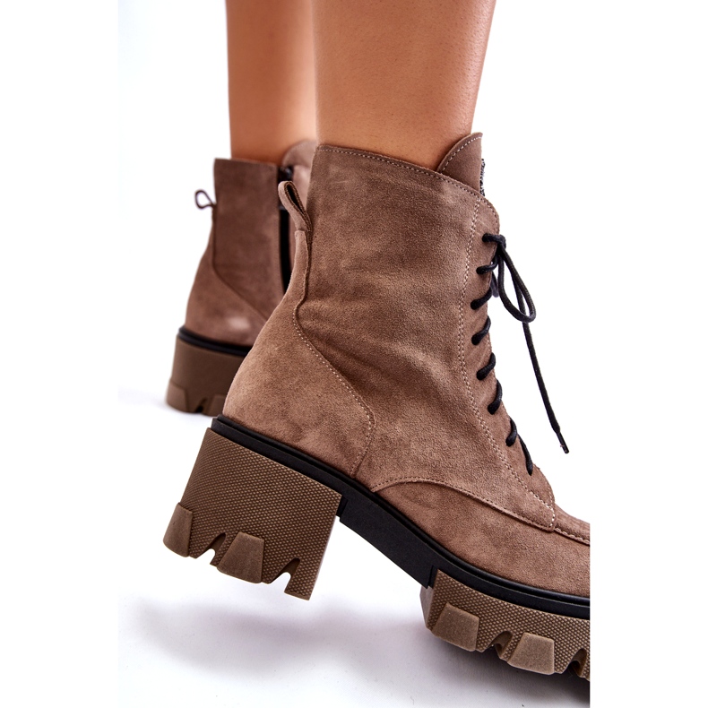 Lemar Bottes isolées en daim pour femmes marron clair beige 2
