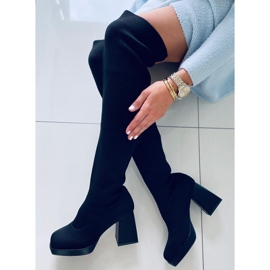 PA1 Bottes à talons hauts de Hilary Black le noir 1