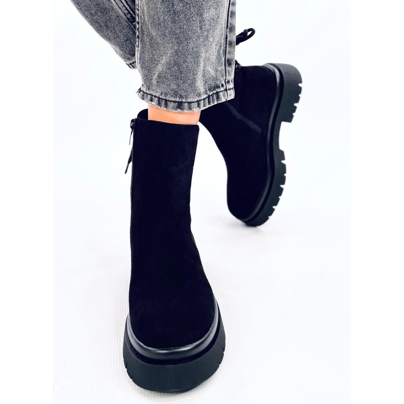 Bottes Bobbie en daim noir 1
