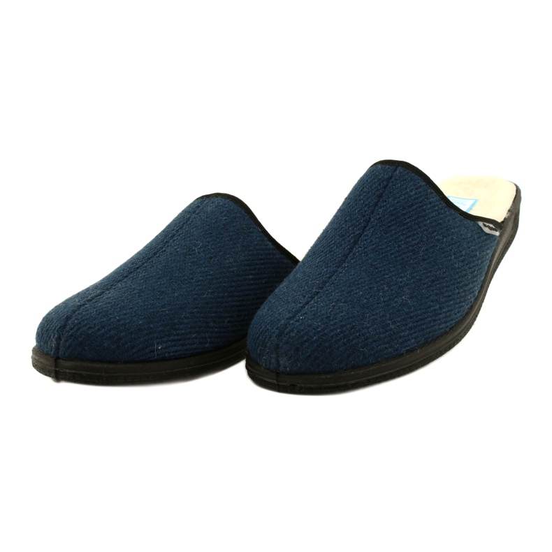Befado chaussons homme isolés en fourrure de mouton pu 000M325, bleu marine 3