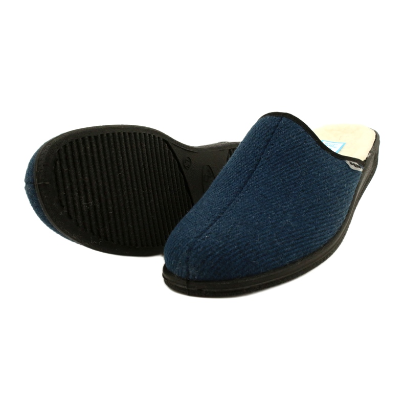 Befado chaussons homme isolés en fourrure de mouton pu 000M325, bleu marine 4