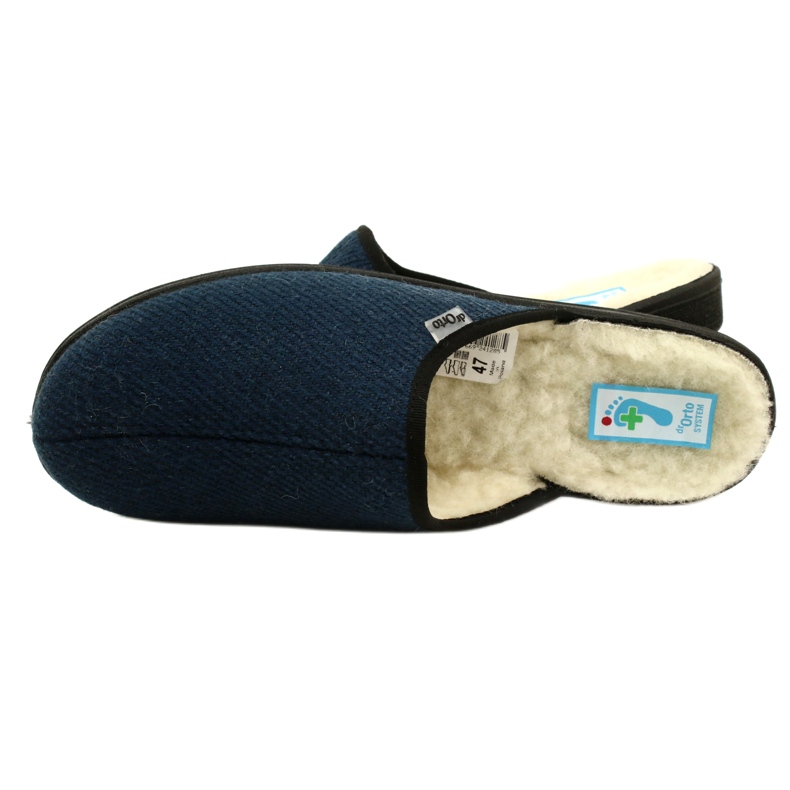 Befado chaussons homme isolés en fourrure de mouton pu 000M325, bleu marine 5
