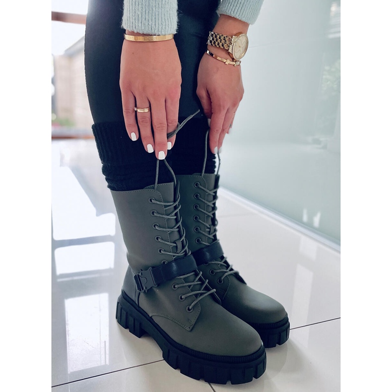 BM Bottines plates à lacets Kieran Green vert 1