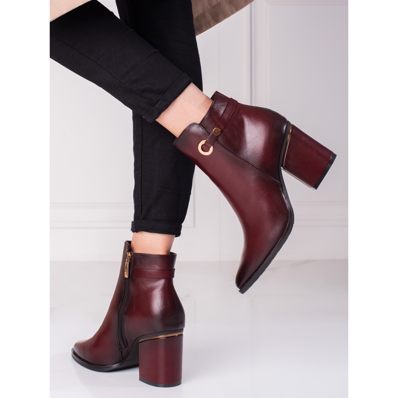 W. Potocki Bottes bordeaux femme Shelovet sur le poteau rouge 1