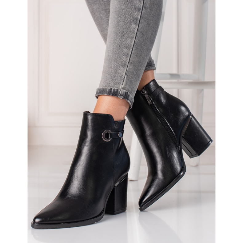 W. Potocki Bottes pour femmes Potocki sur un poteau noir le noir 1