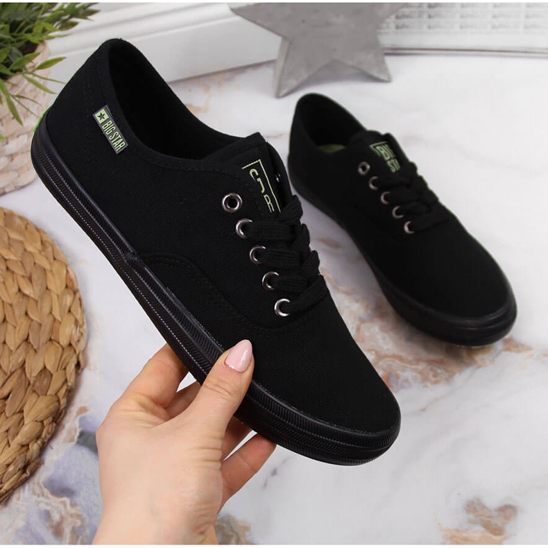 Baskets textile tout noir Big Star JJ274261 1