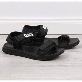 Big Star HH174842 sandales de sport pour hommes noires avec velcro 1