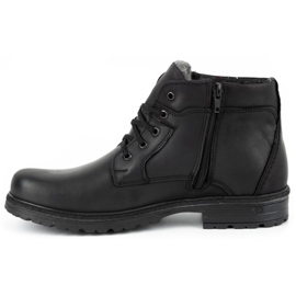 Polbut Bottes d'hiver en cuir pour hommes J35S noir avec gris 1