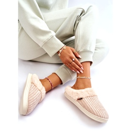 PA1 Chaussons Fourrés Isolés Femme Beige Leriss 5