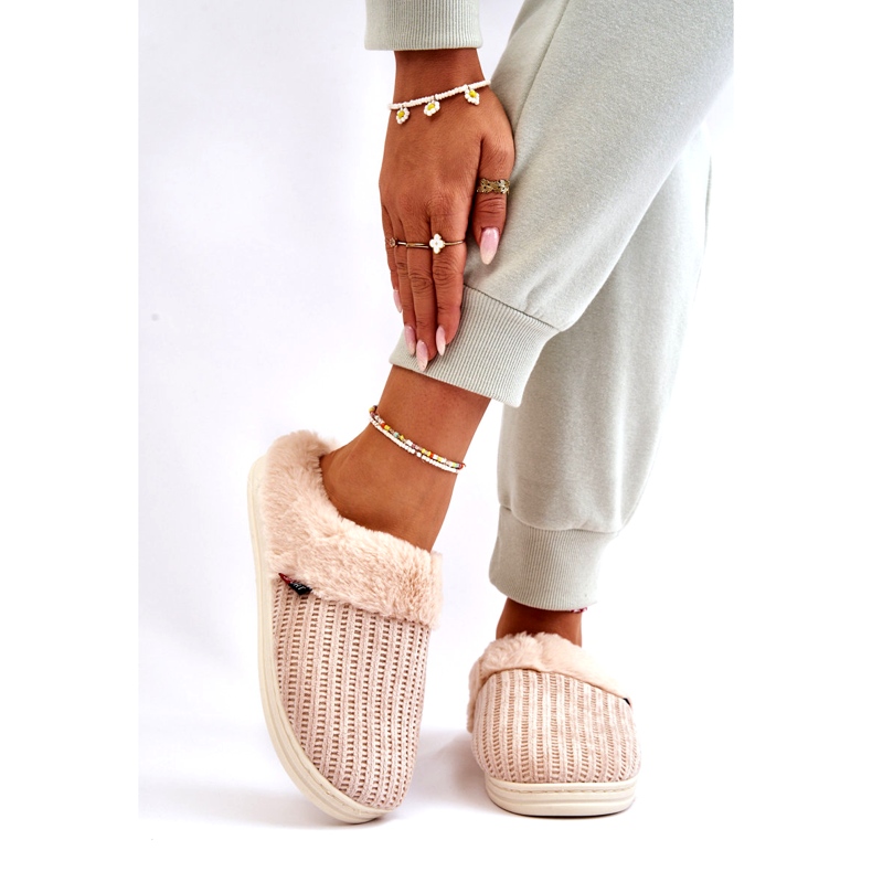 PA1 Chaussons Fourrés Isolés Femme Beige Leriss 1
