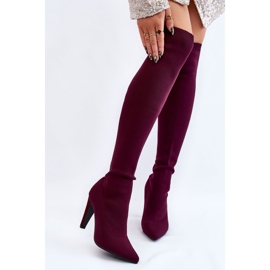 BM Bottes Talons Hauts Avec Chaussette Bordeaux Renoli rouge multicolore 1
