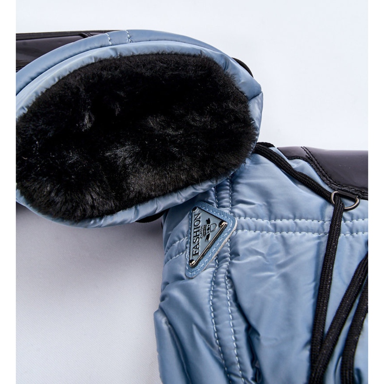 Bottes de neige à lacets à la mode pour femmes Bleu Carrios 1