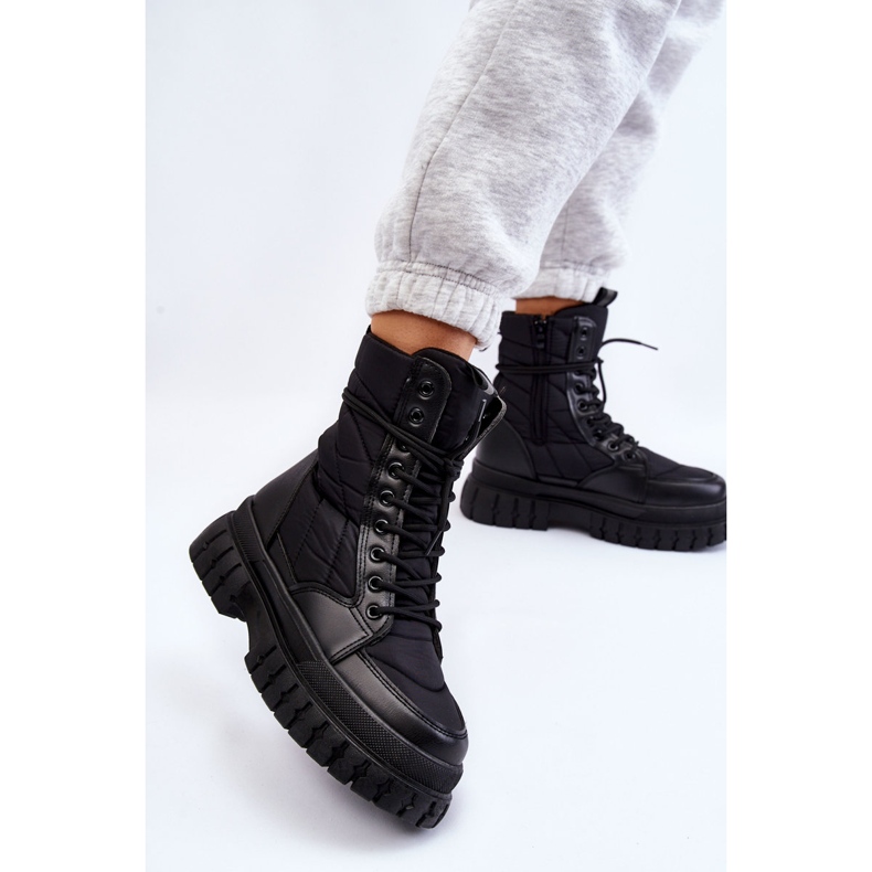 PA1 Bottes pour femmes à lacets chauffants Noir Ariadna le noir 2