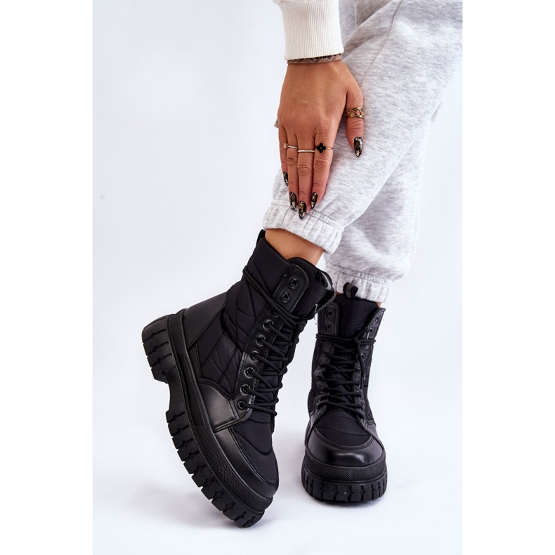 PA1 Bottes pour femmes à lacets chauffants Noir Ariadna 1