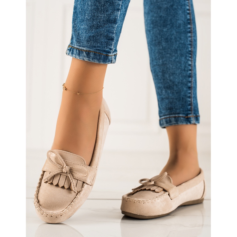 TRENDI Mocassins décontractés en daim beige 1