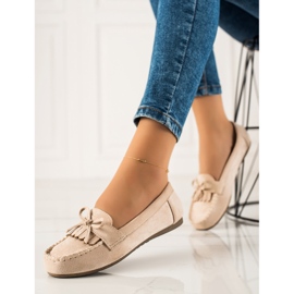 TRENDI Mocassins décontractés en daim beige 3