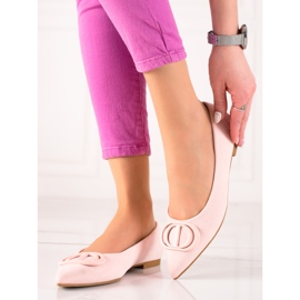 Seastar Ballerines en daim avec ornement rose 3