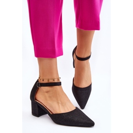 PG1 Escarpins à talons bas brillants à la mode Noir Leilany le noir 5