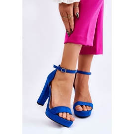 Sandales à talons en daim bleu spectaculaire 1