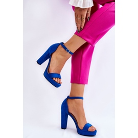 Sandales à talons en daim bleu spectaculaire 3