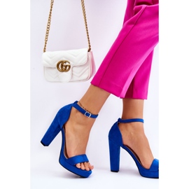 Sandales à talons en daim bleu spectaculaire 2