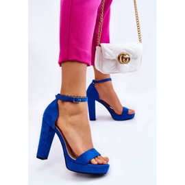 Sandales à talons en daim bleu spectaculaire 4