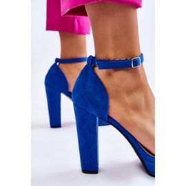 Sandales à talons en daim bleu spectaculaire 7