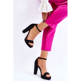 Sandales en daim sur talon spectaculaire noir le noir 7