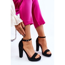 Sandales en daim sur talon spectaculaire noir le noir 10