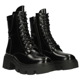 Boots isolés brillants des femmes Filippo DBT4095 Black noir 3