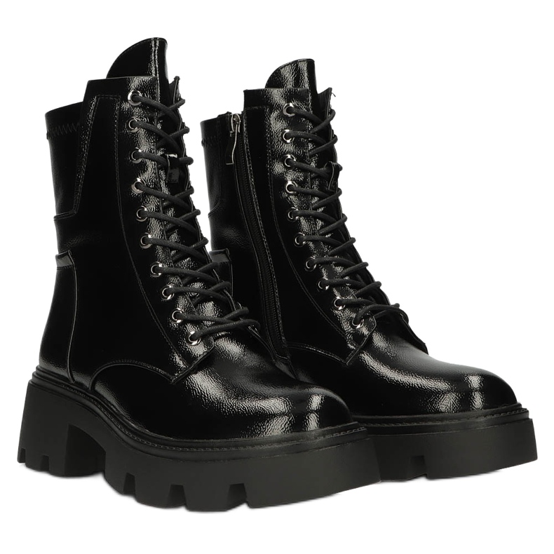 Boots isolés brillants des femmes Filippo DBT4095 Black noir 3