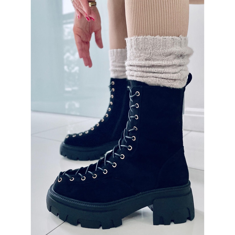 BM Bottines à lacets femme Wayne Noir 1