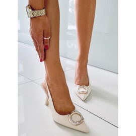 BM Escarpins à talon ouvert de Constance Beige 1