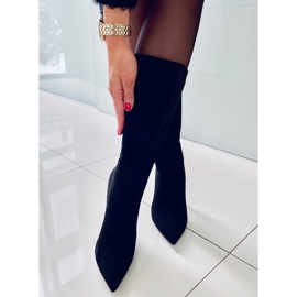 BM Bottes à talons hauts en daim classiques Marissa Noir 2