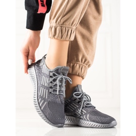 TRENDI Baskets légères nouées gris 2 TRENDI Baskets légères nouées gris 2