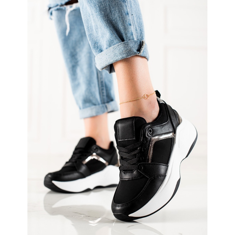 Diamantique Baskets noires le noir 1